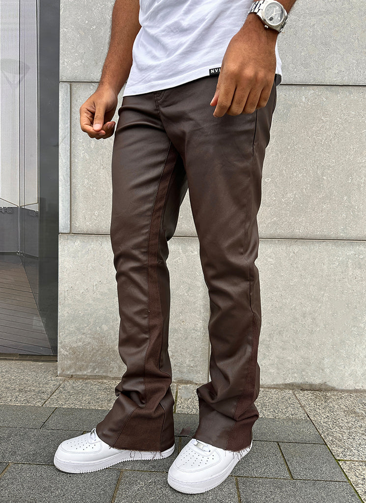 Vintage Flare Wax Jeans - Brown - Image 6