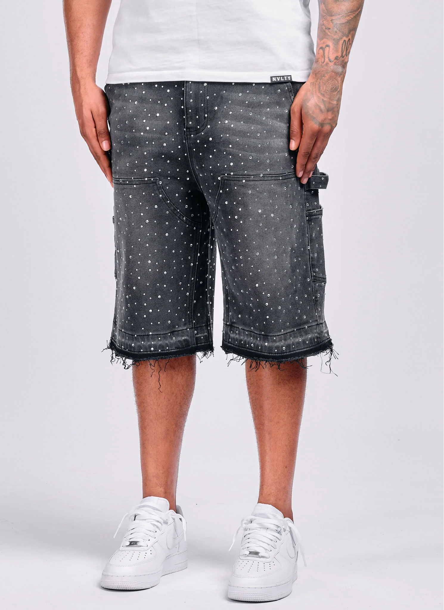 Vintage Flooded VVS Carpenter Denim Shorts - Black - Image 5