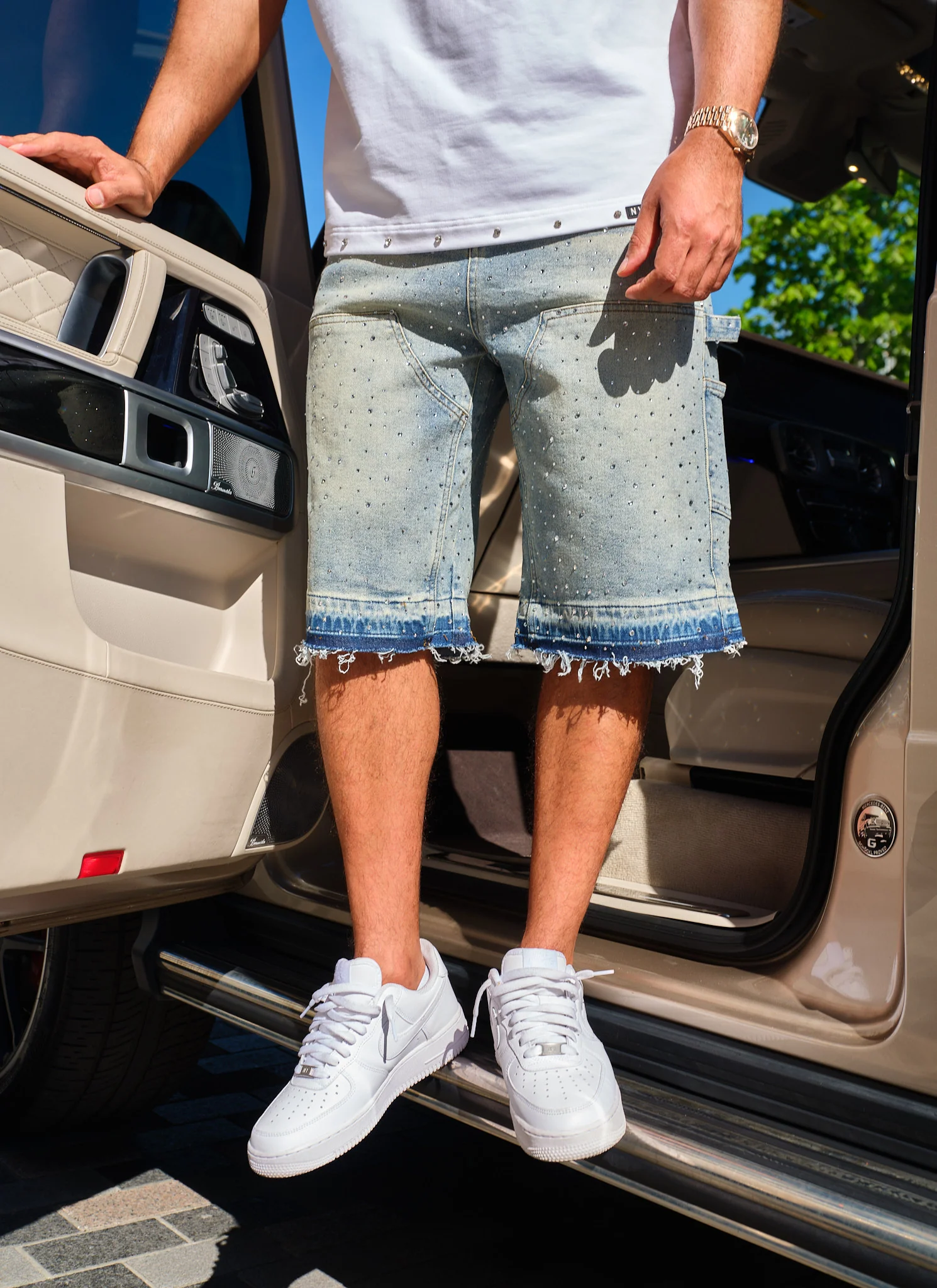 Vintage Flooded VVS Carpenter Denim Shorts - Blue - Image 4