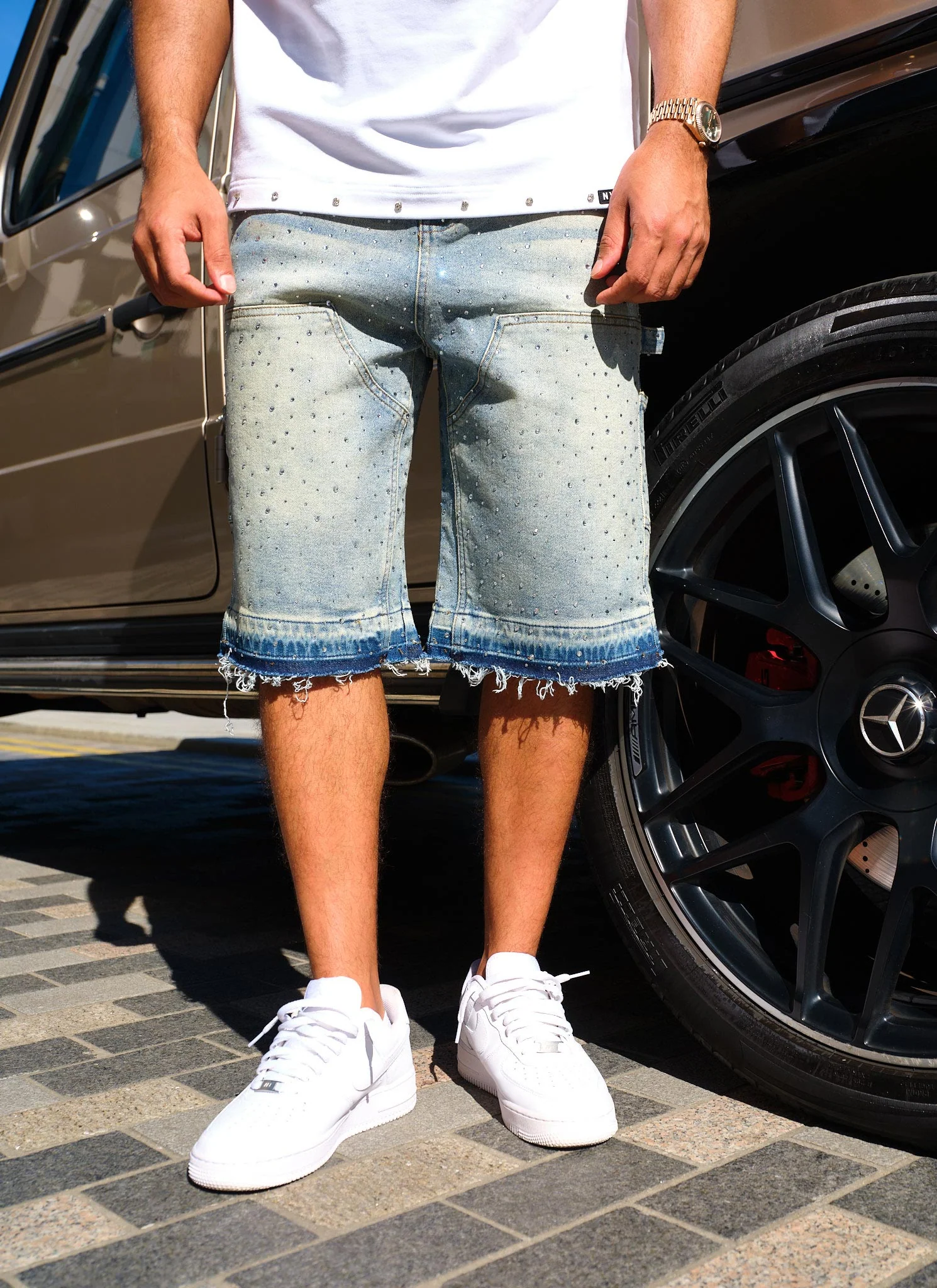 Vintage Flooded VVS Carpenter Denim Shorts - Blue - Image 7