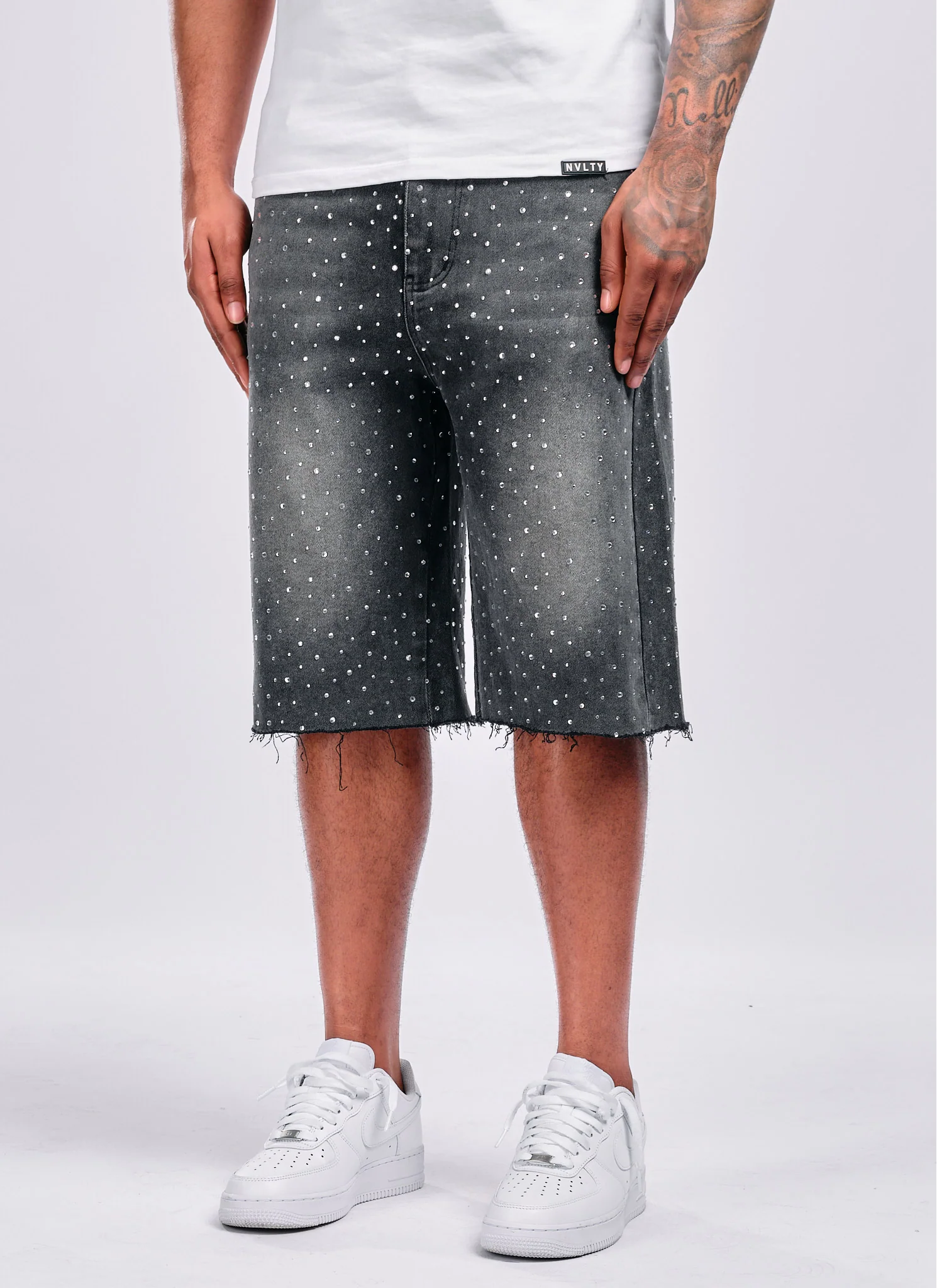 Vintage Flooded VVS Denim Shorts - Black - Image 2