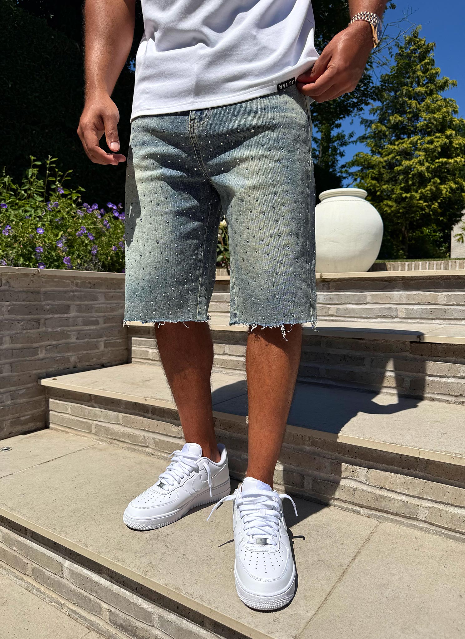 Vintage Flooded VVS Denim Shorts - Blue - Image 12