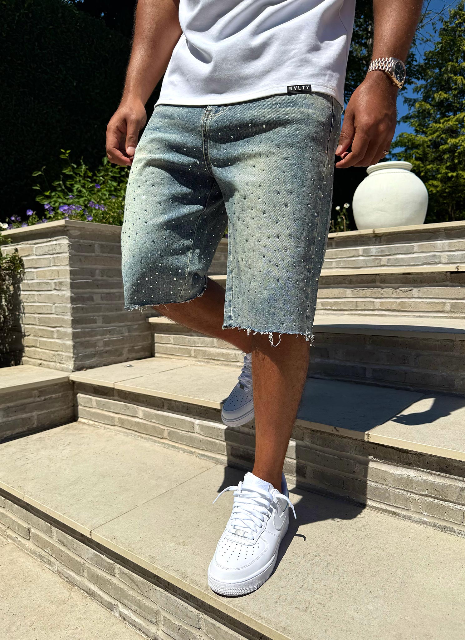 Vintage Flooded VVS Denim Shorts - Blue - Image 6