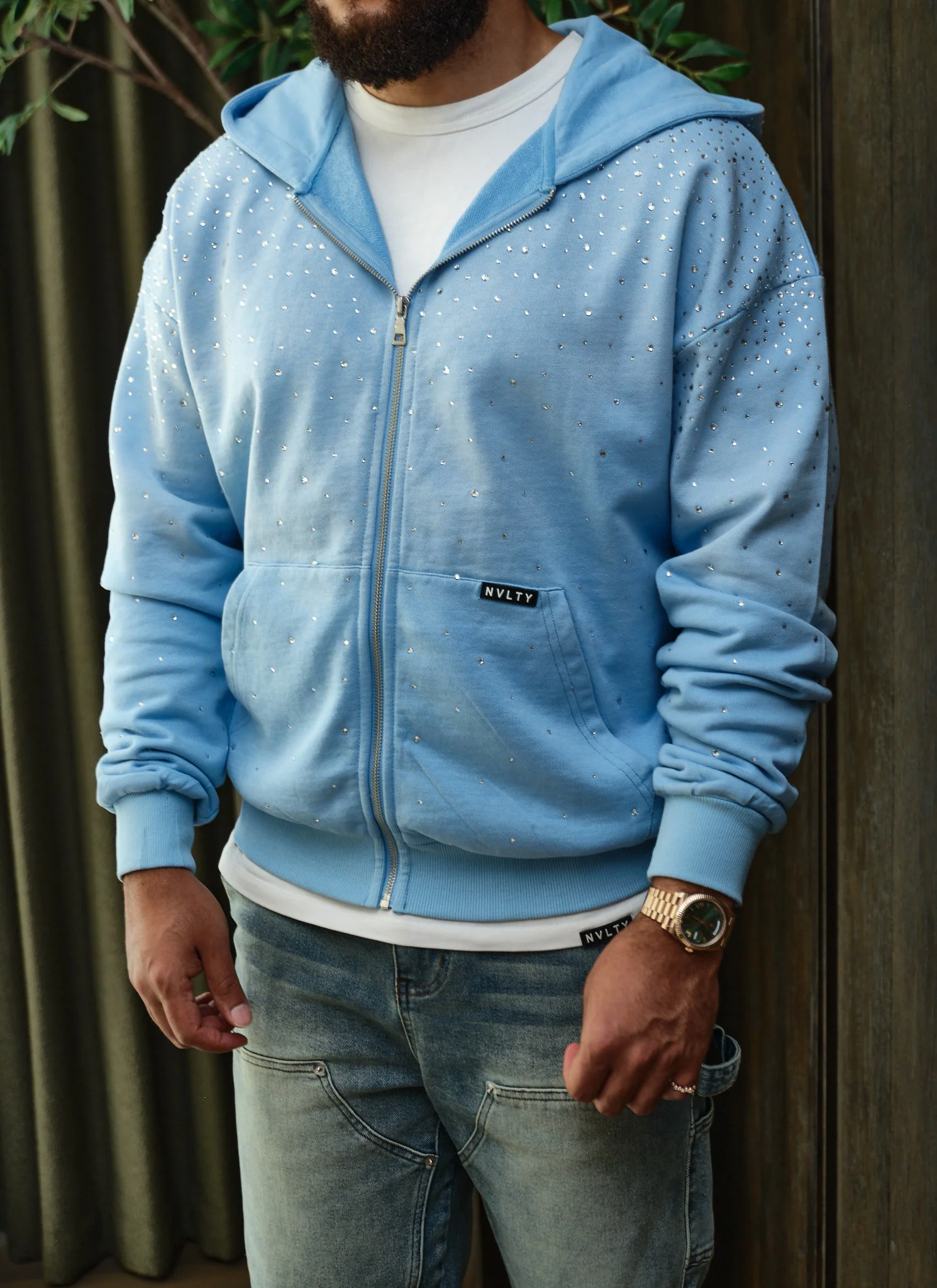 Vintage Flooded VVS Zip Hoodie - Baby Blue - Image 7