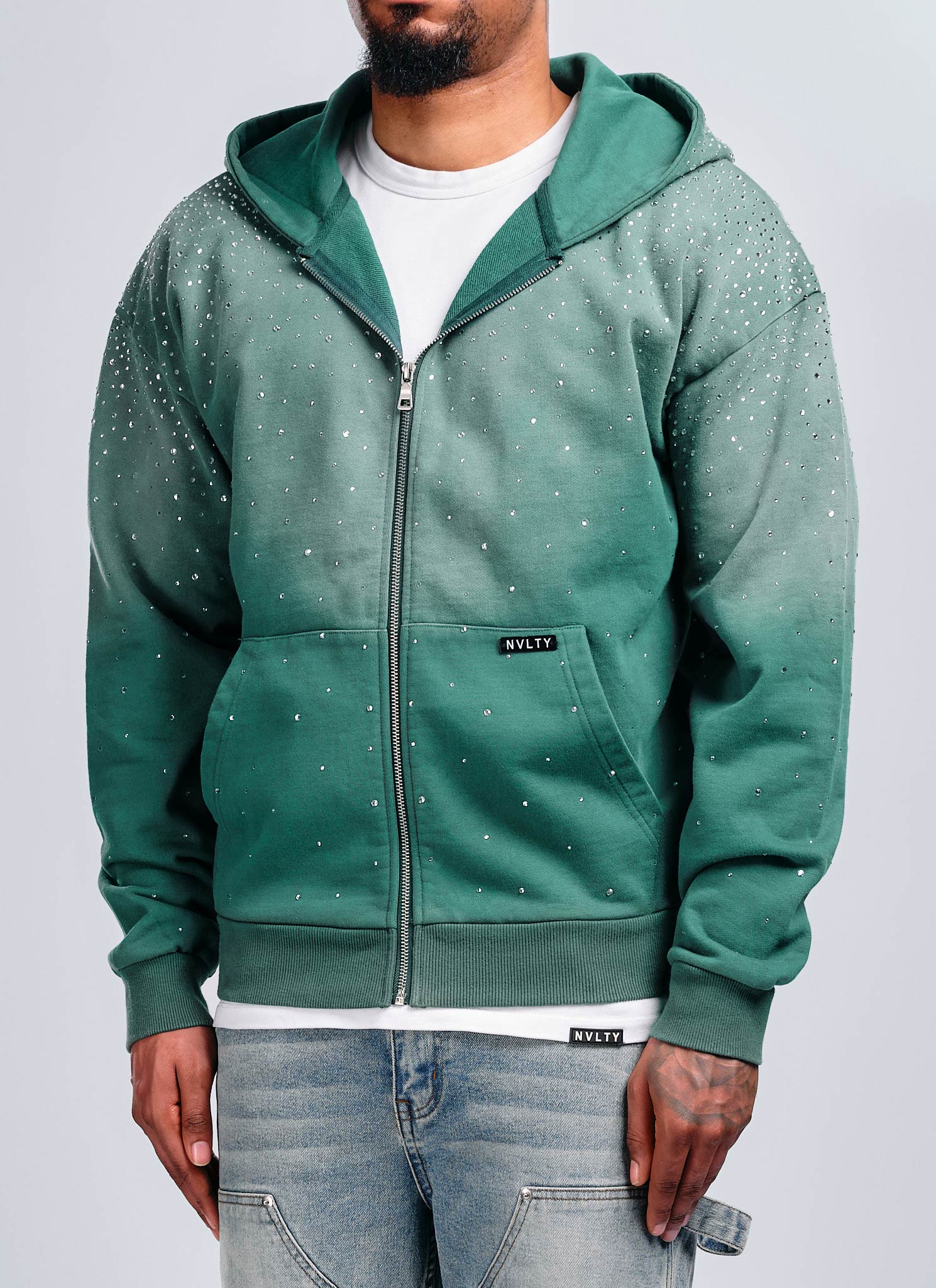 Vintage Flooded VVS Zip Hoodie - Green - Image 3