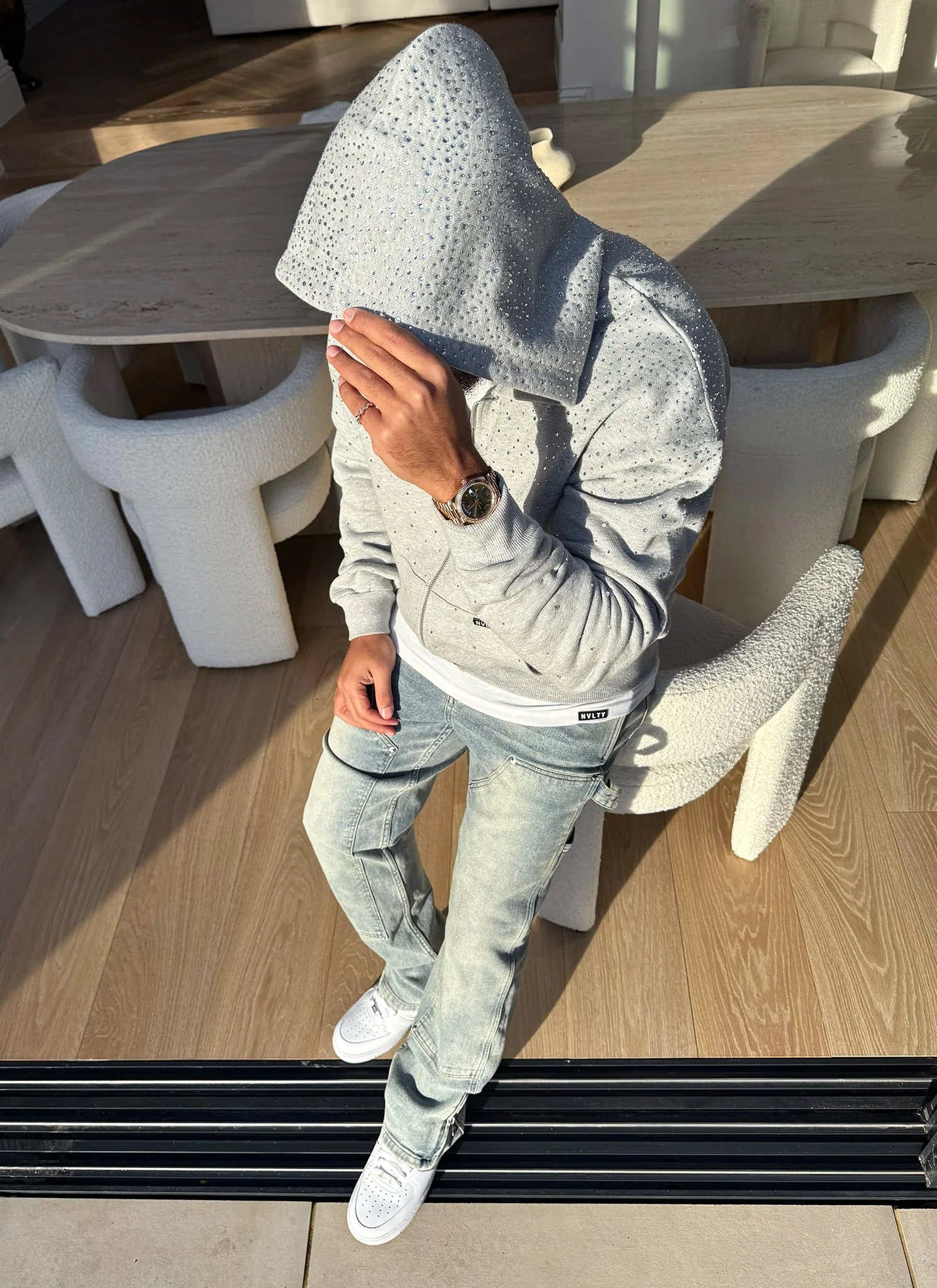 Vintage Flooded VVS Zip Hoodie - Grey - Image 7