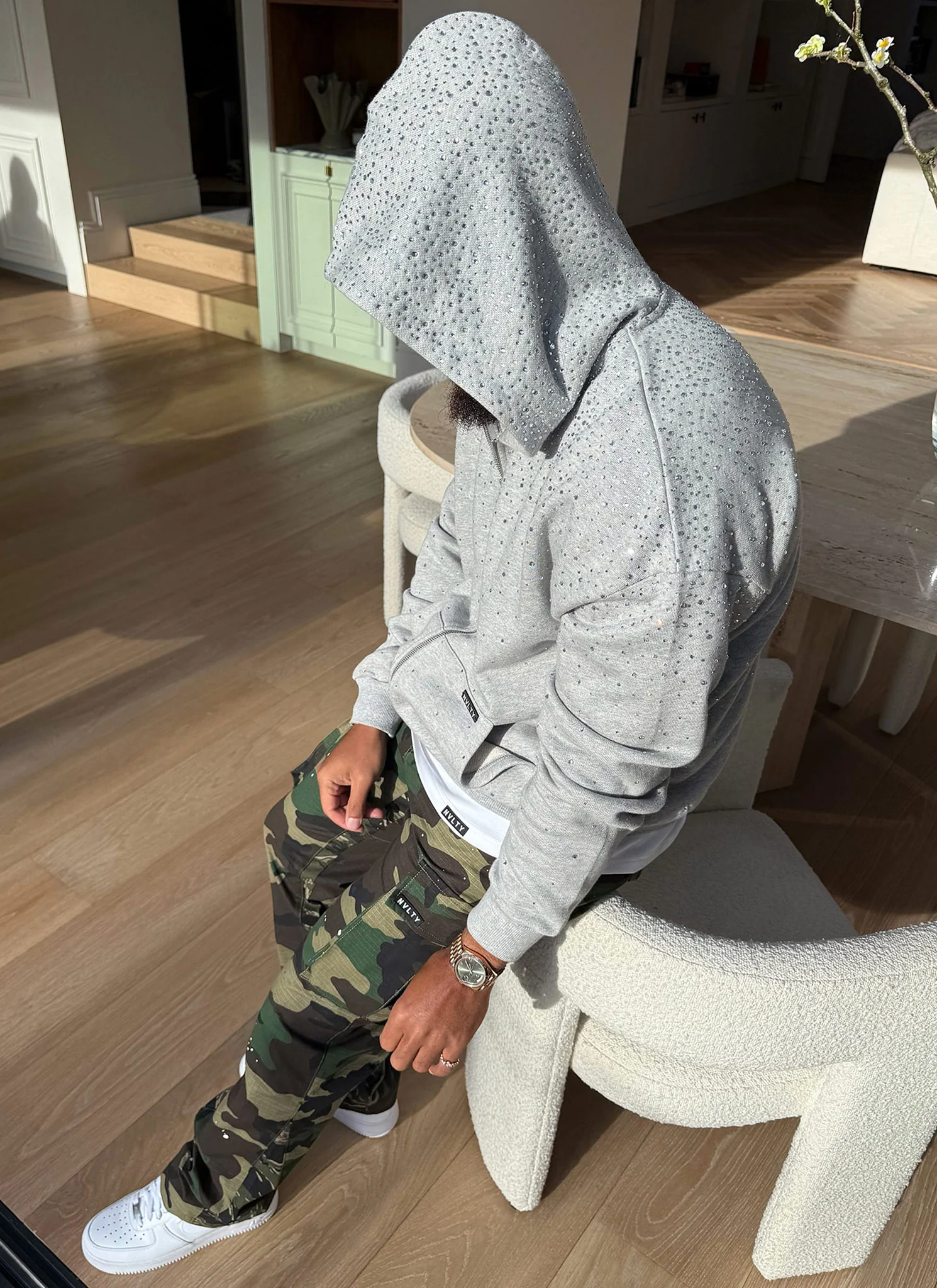 Vintage Flooded VVS Zip Hoodie - Grey - Image 9