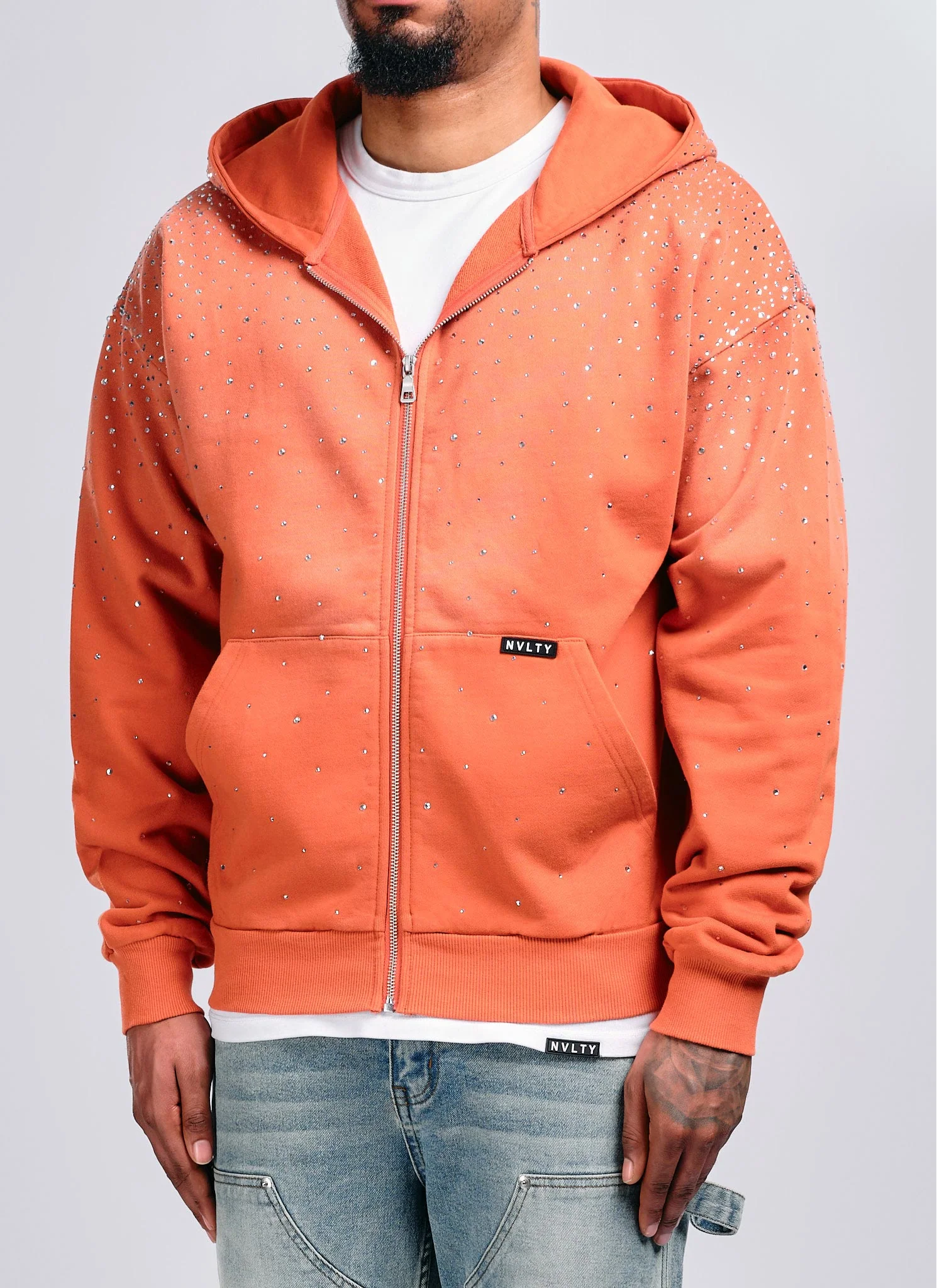 Vintage Flooded VVS Zip Hoodie - Orange - Image 6