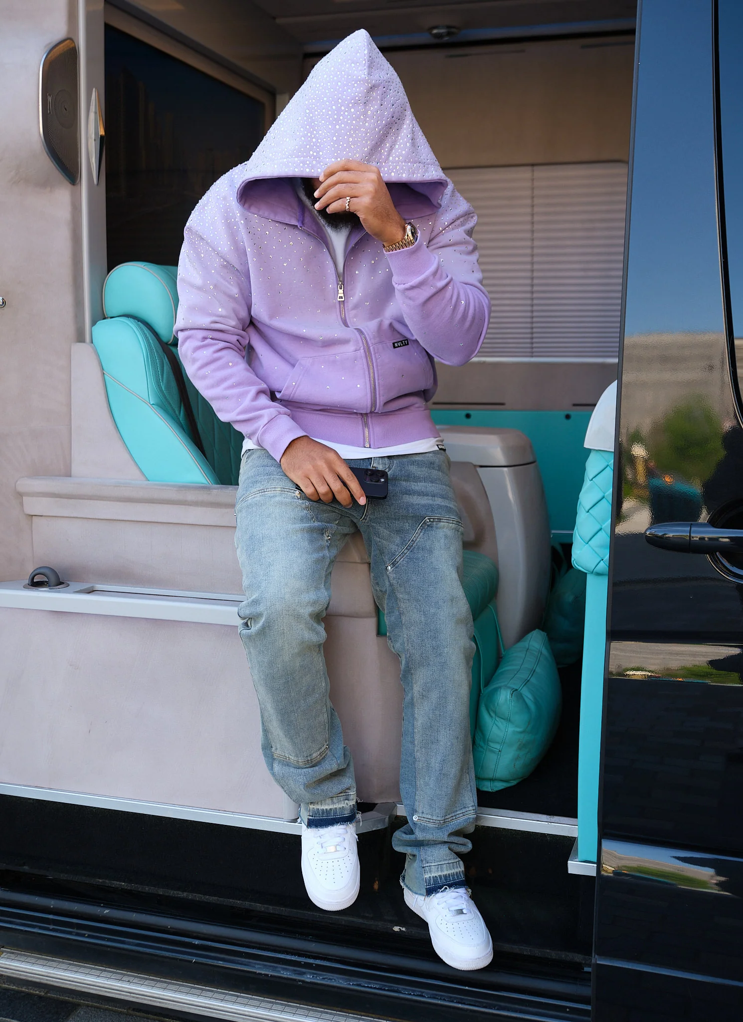 Vintage Flooded VVS Zip Hoodie - Purple - Image 4