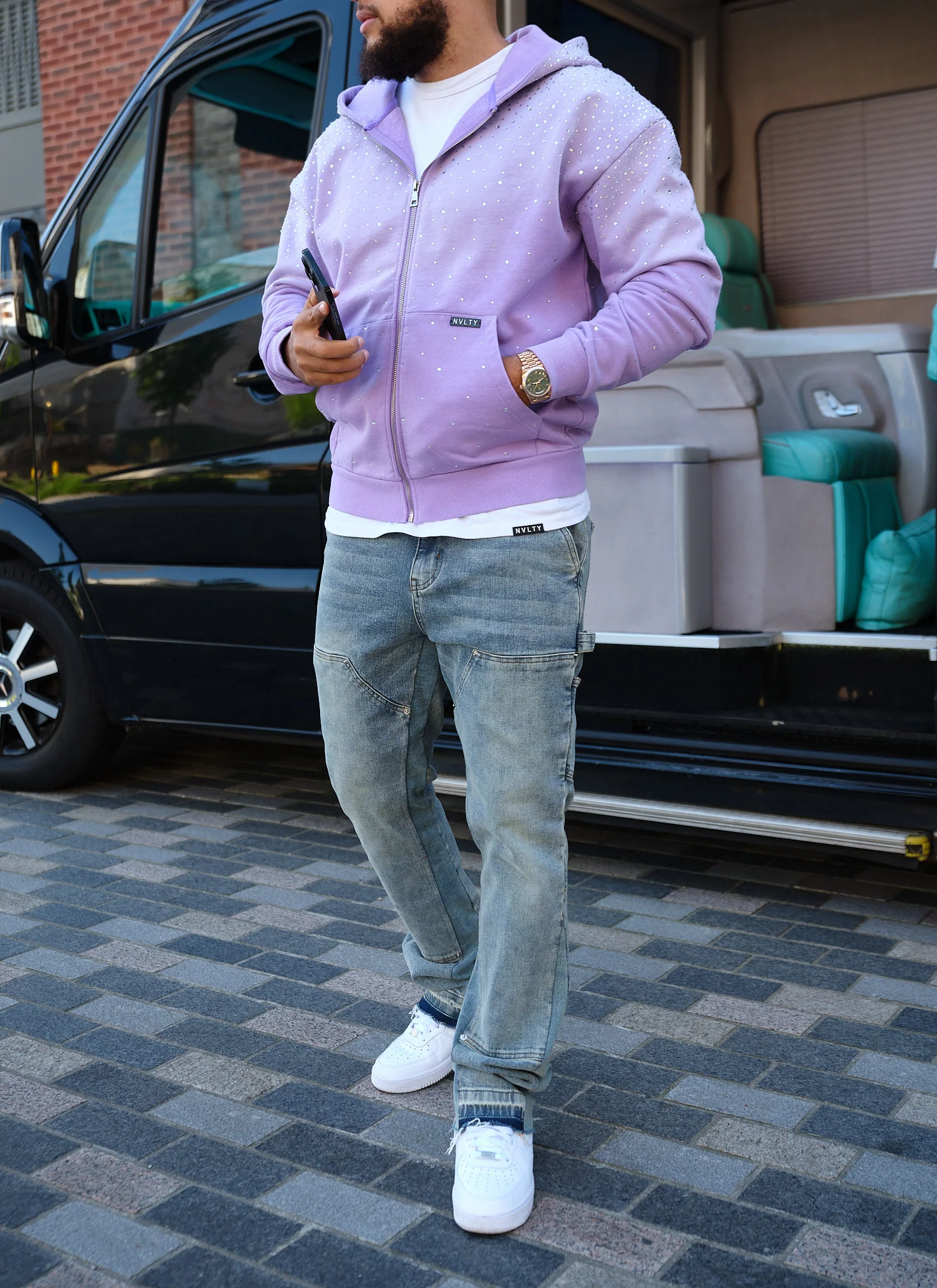 Vintage Flooded VVS Zip Hoodie - Purple - Image 9