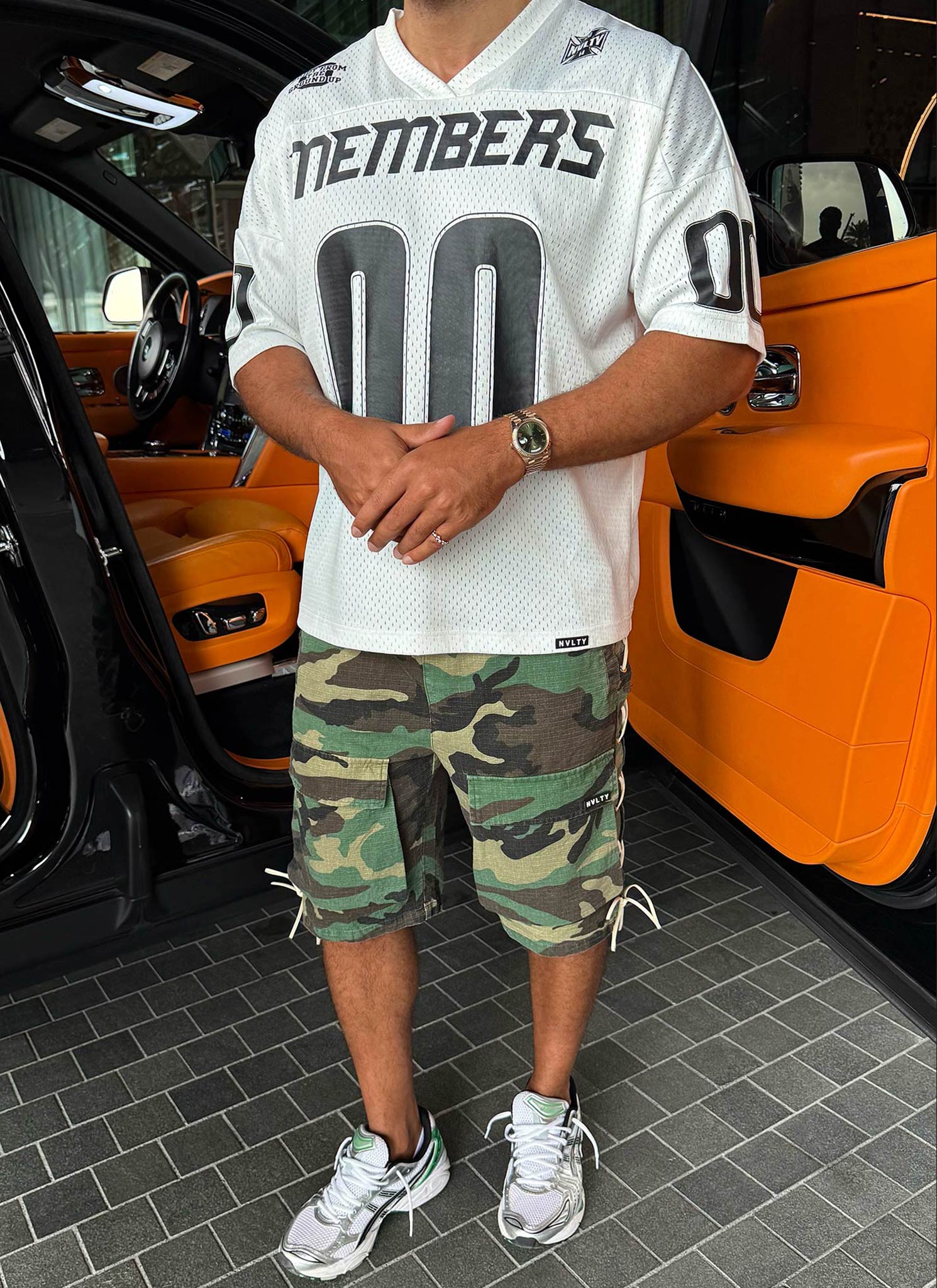 Vintage Lace Cargo Shorts - Camo - Image 11