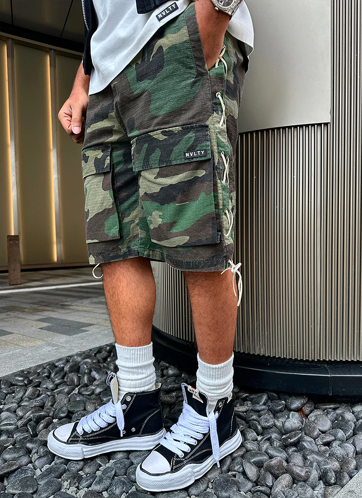 Vintage Lace Cargo Shorts - Camo - Image 6