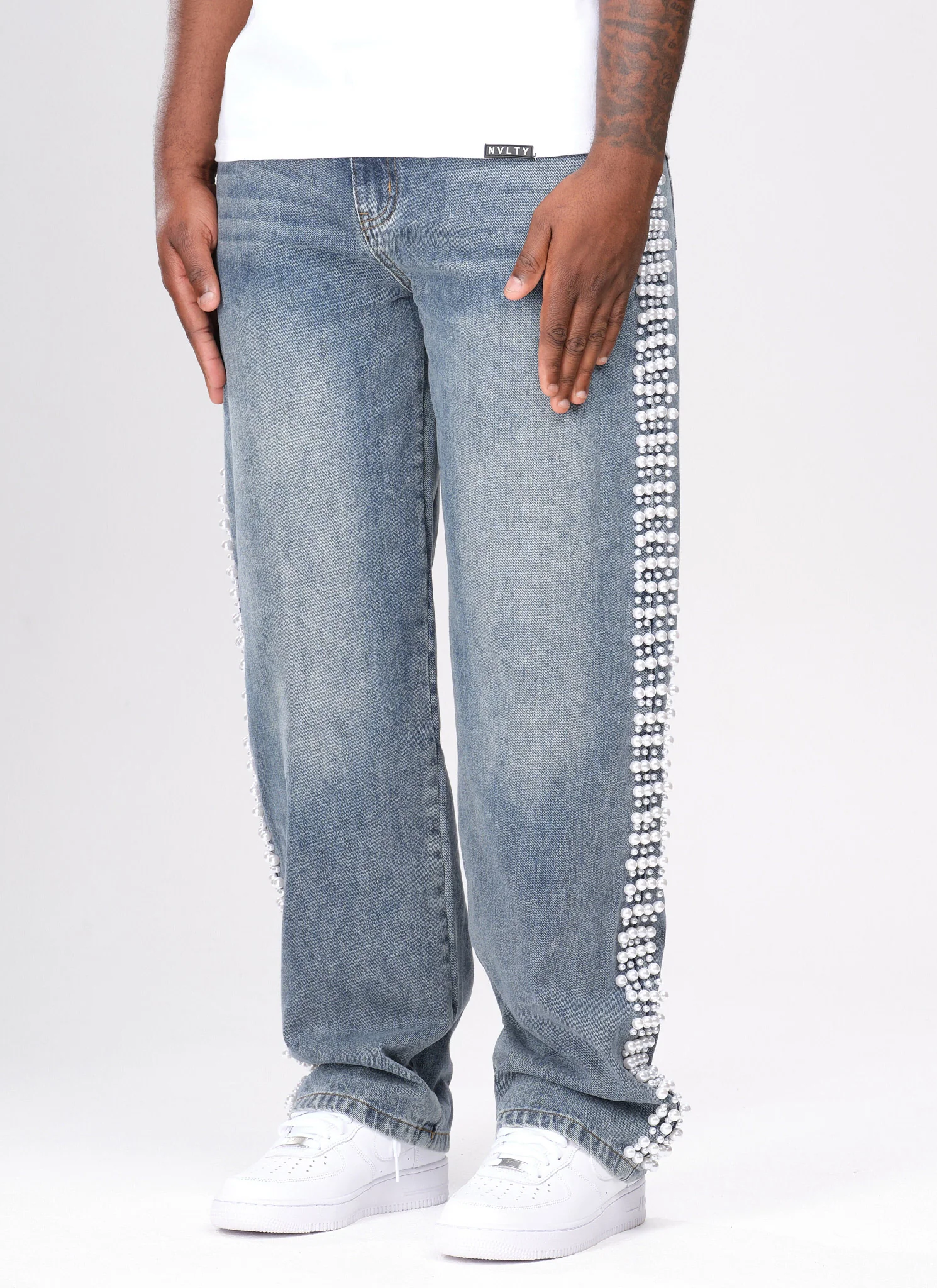 Vintage Pearl Jeans - Blue - Image 2