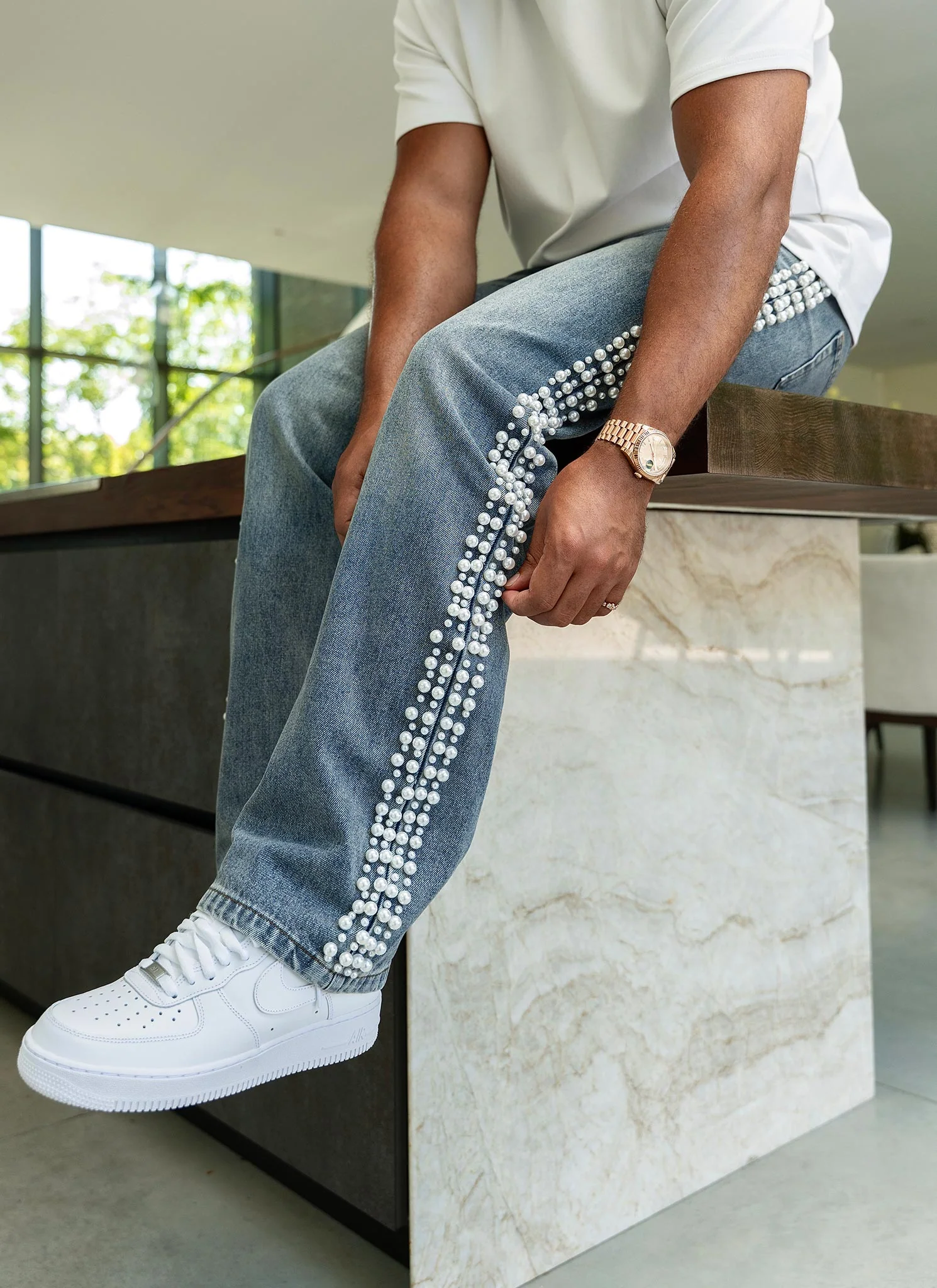 Vintage Pearl Jeans - Blue - Image 3