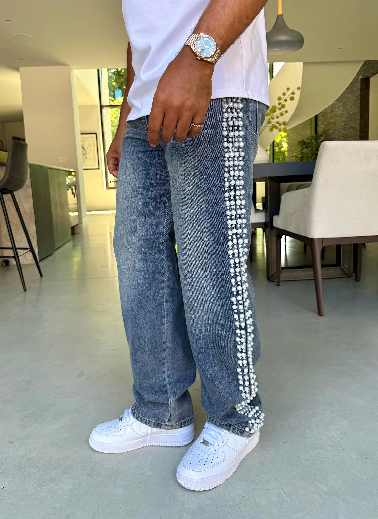 Vintage Pearl Jeans - Blue - Image 8