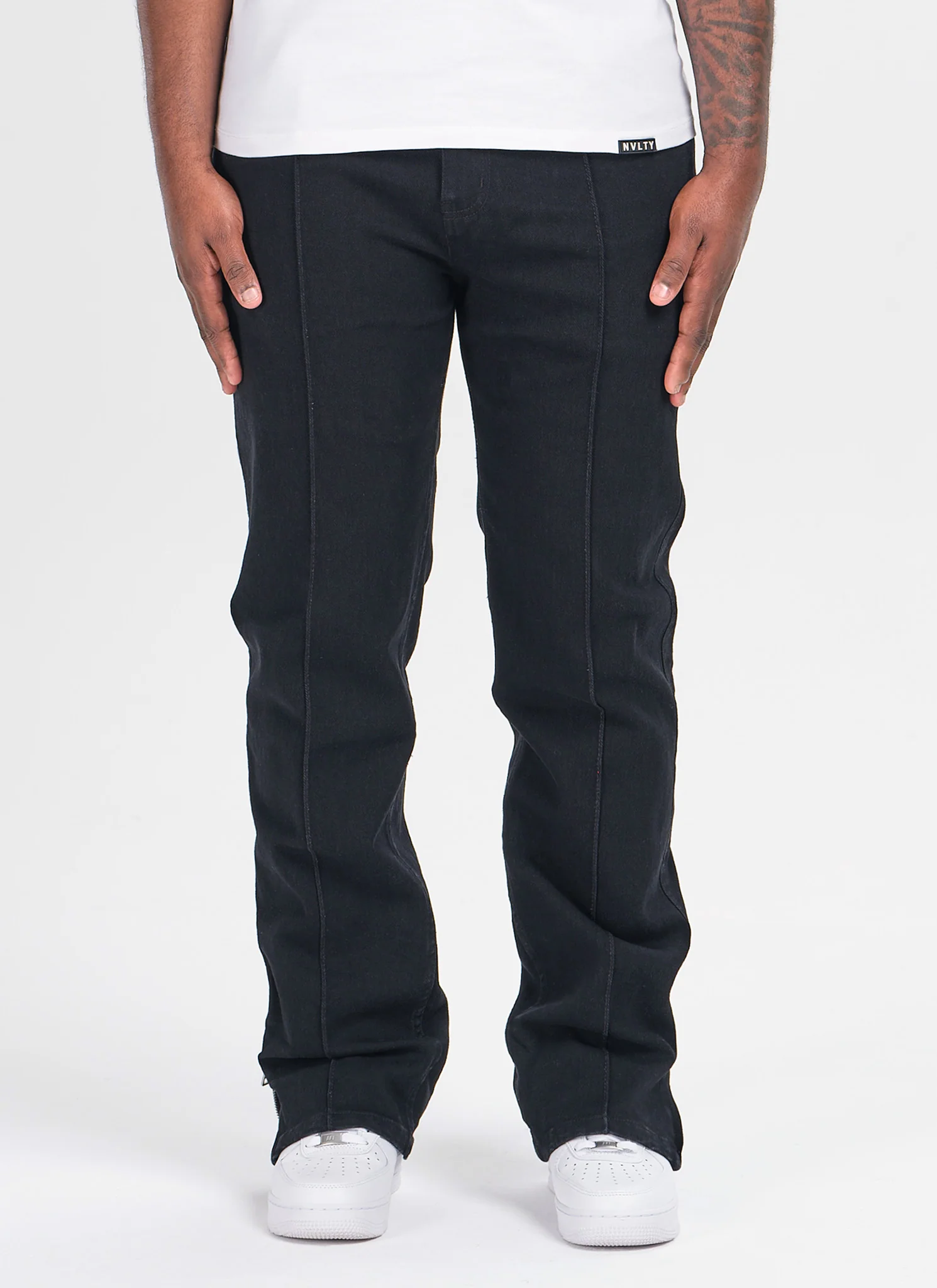 Vintage Pleat Jeans - Black