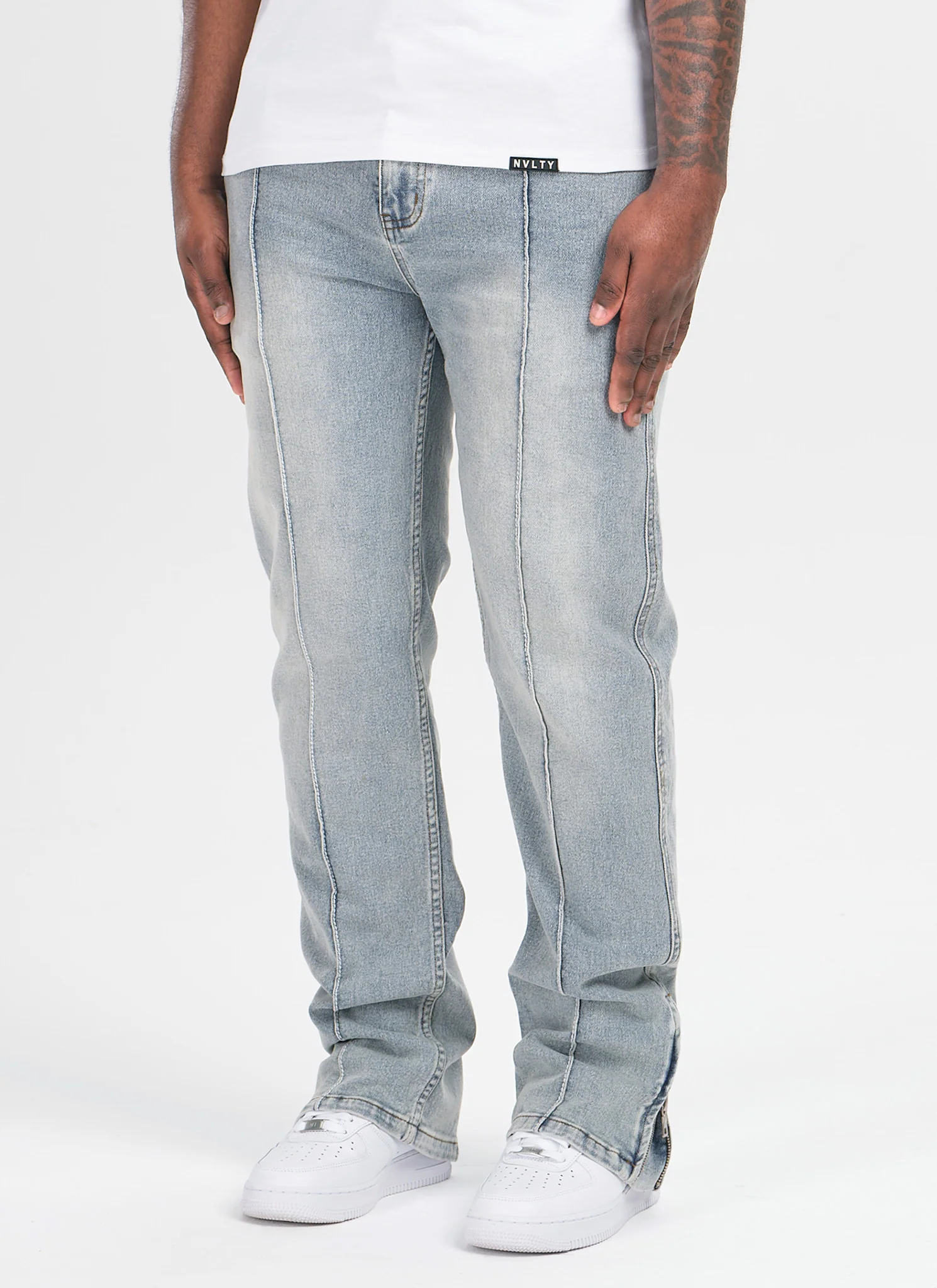 Vintage Pleat Jeans - Blue - Image 3