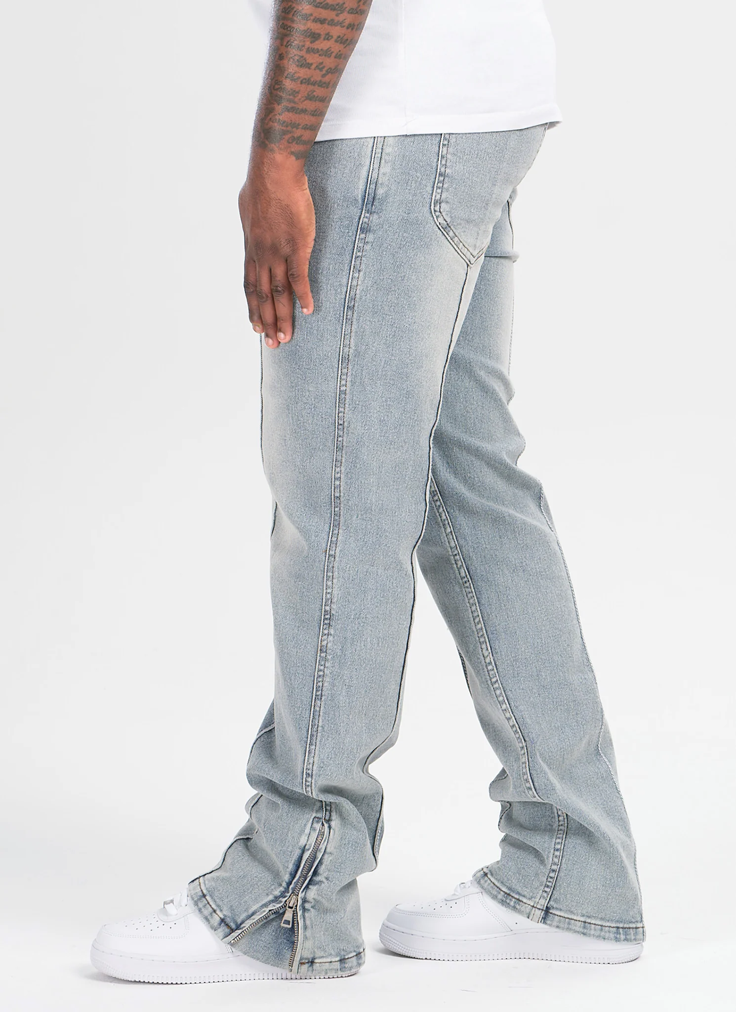 Vintage Pleat Jeans - Blue - Image 5