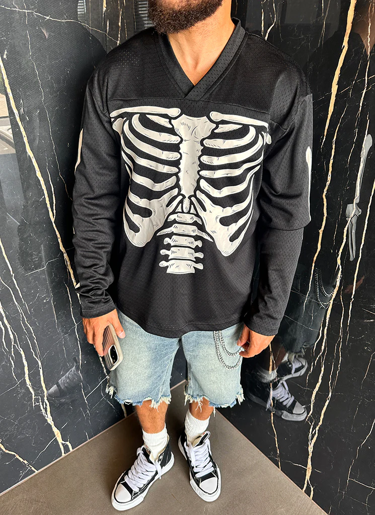 Vintage Skeleton Jersey - Black - Image 5