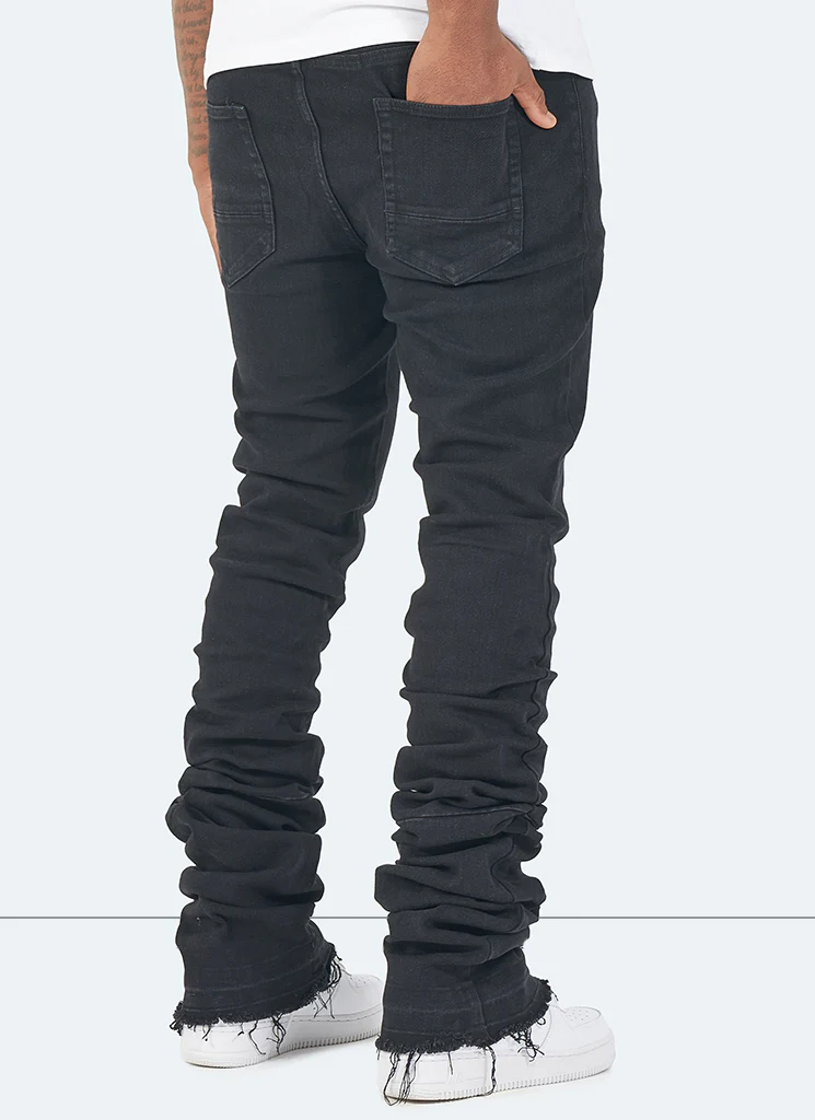 Vintage Stacked Jeans - Black - Image 4