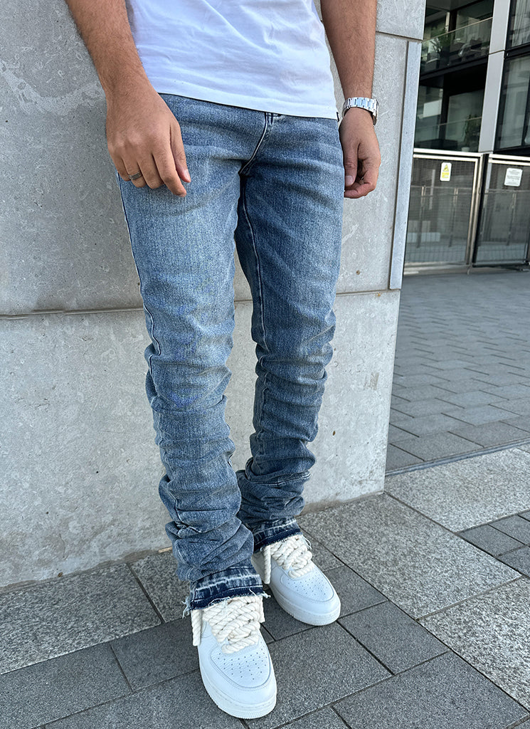 Vintage Stacked Jeans - Blue - Image 6