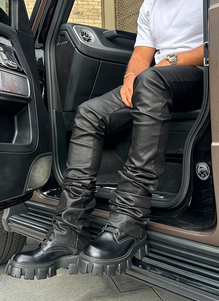 Vintage Stacked Wax Jeans - Black - Image 10