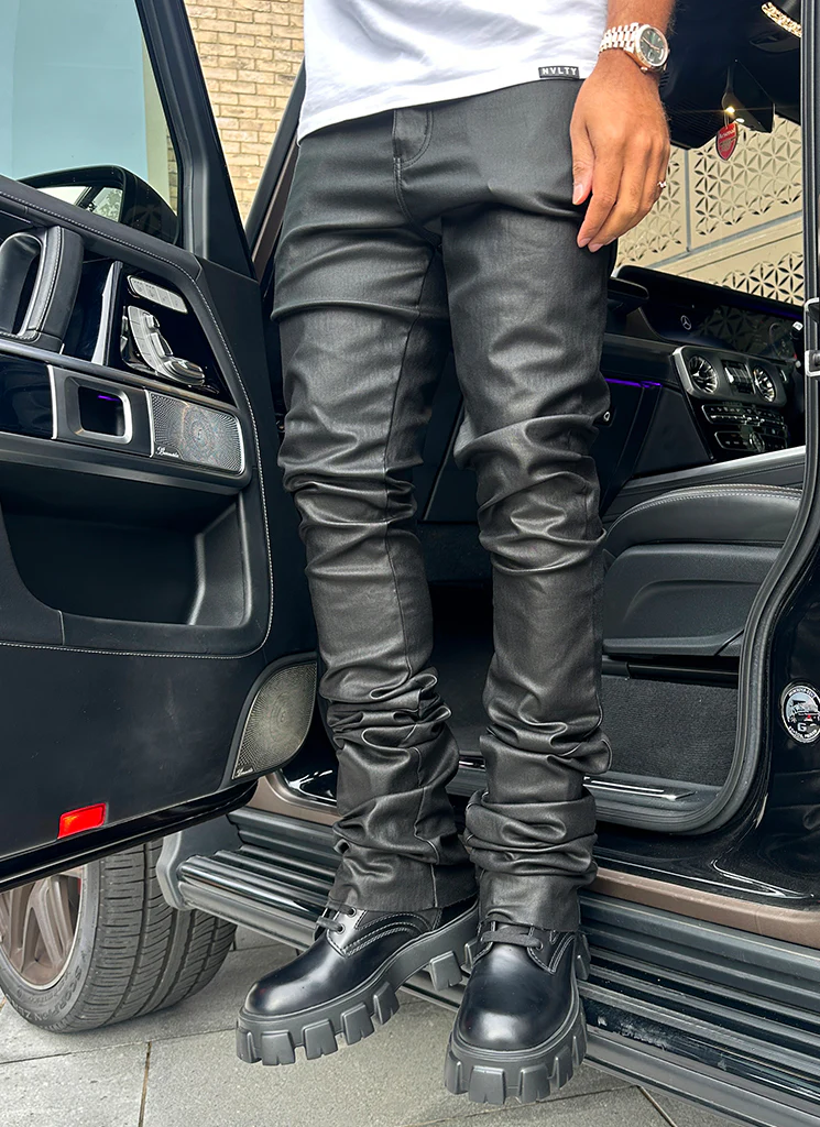 Vintage Stacked Wax Jeans - Black - Image 7