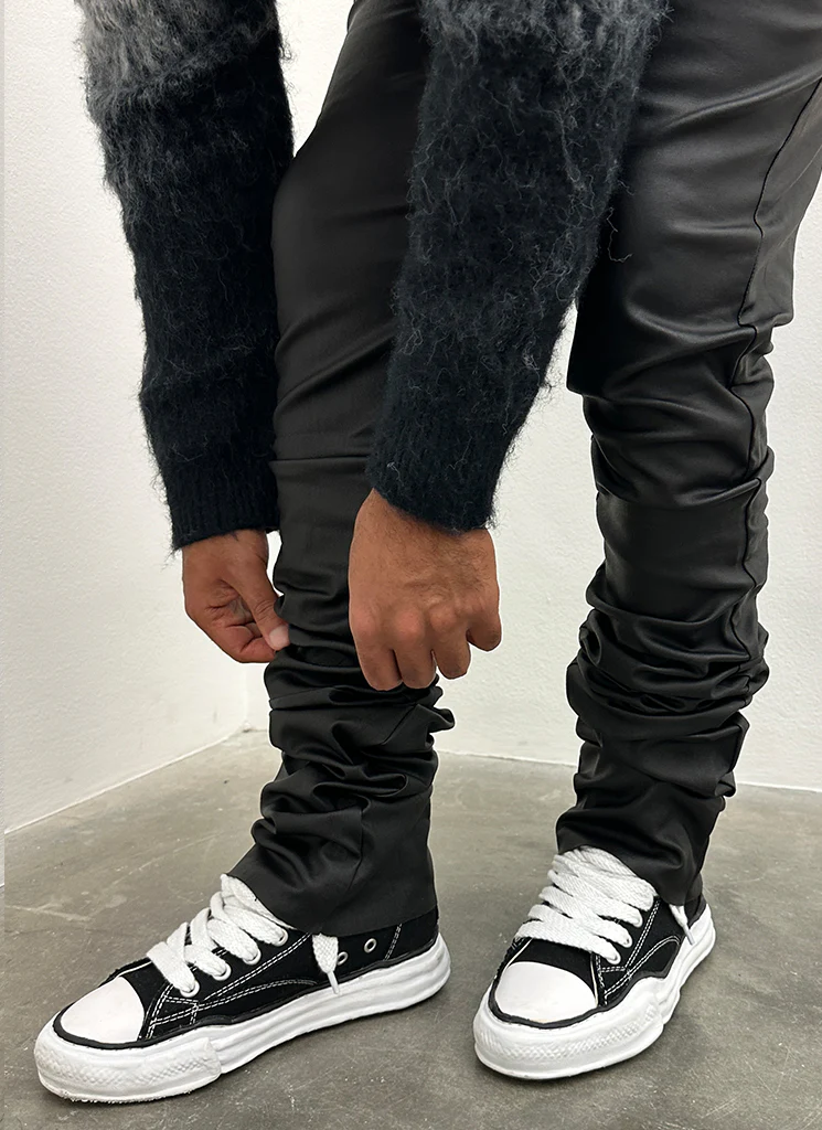 Vintage Stacked Wax Jeans - Black - Image 9