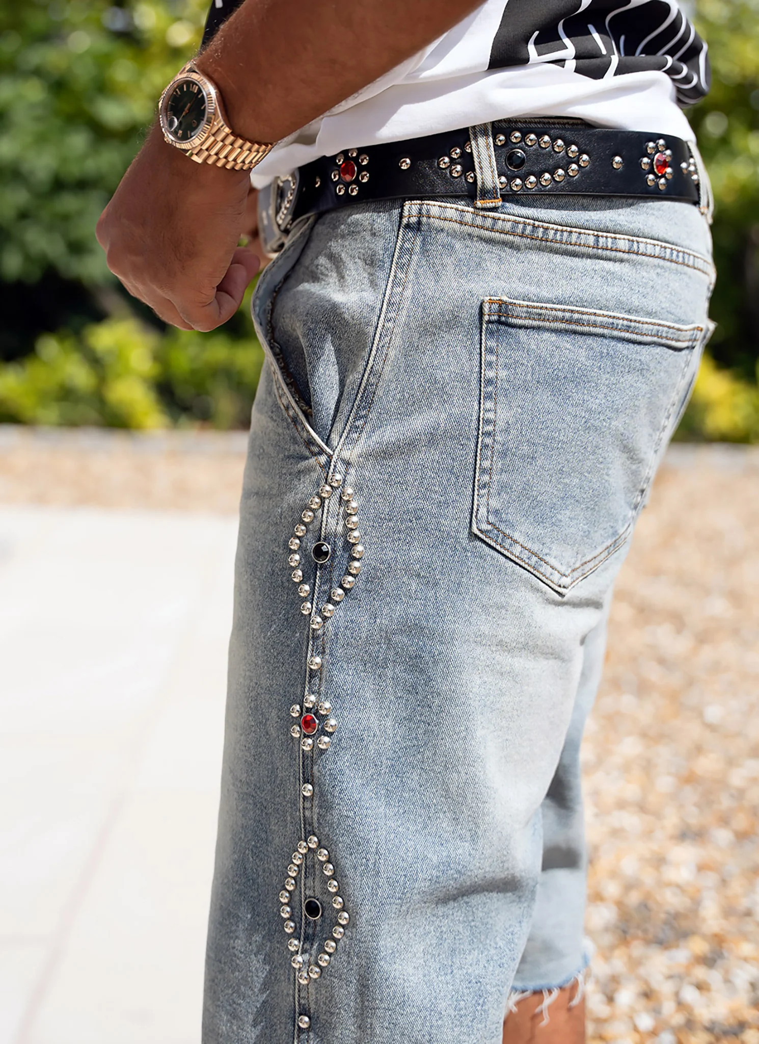 Vintage Studded Belt - Black - Image 2