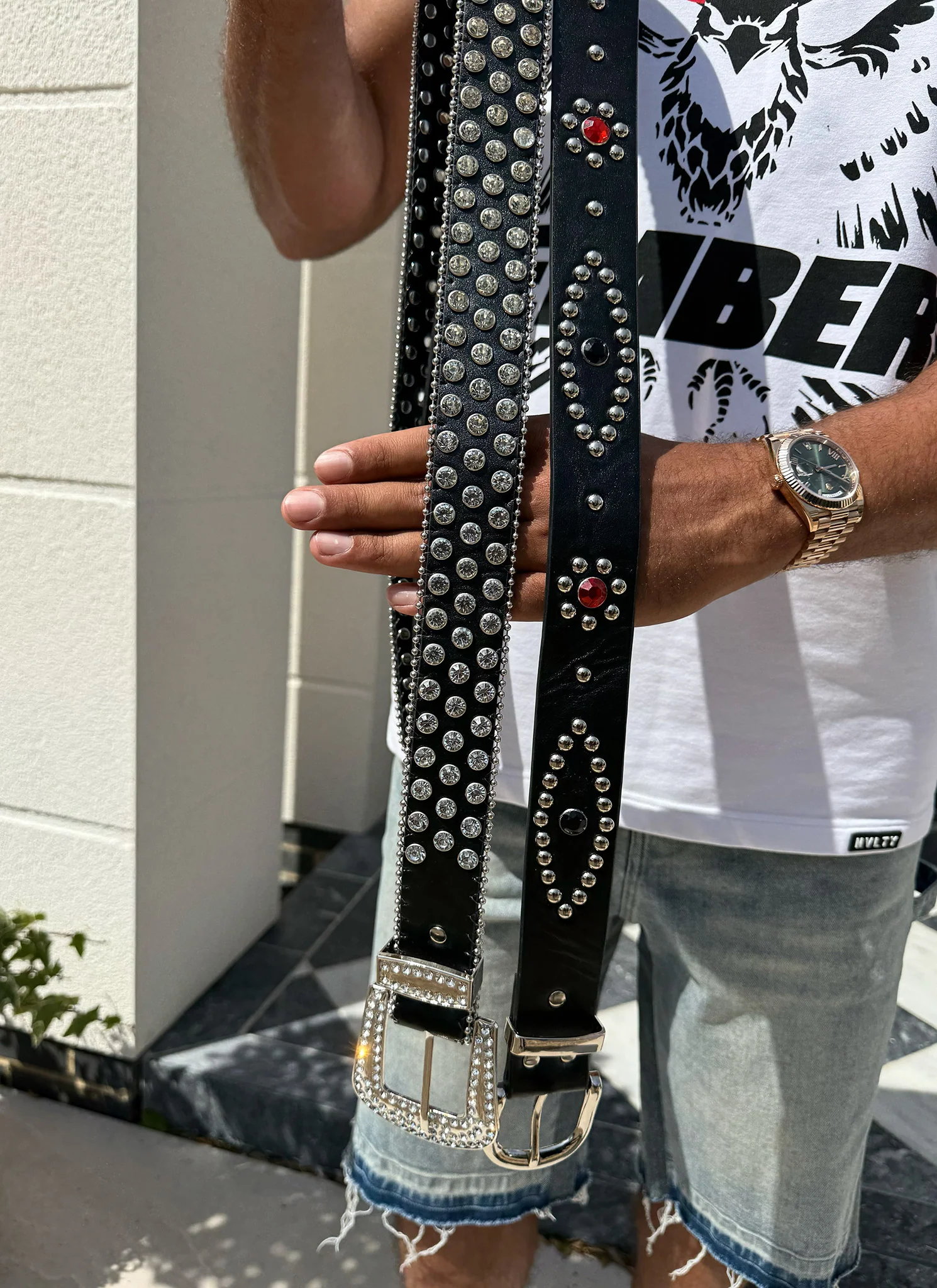 Vintage Studded Belt - Black - Image 7