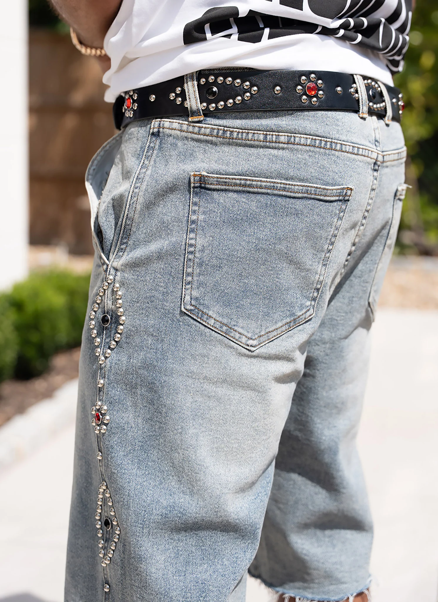 Vintage Studded Belt - Black - Image 9