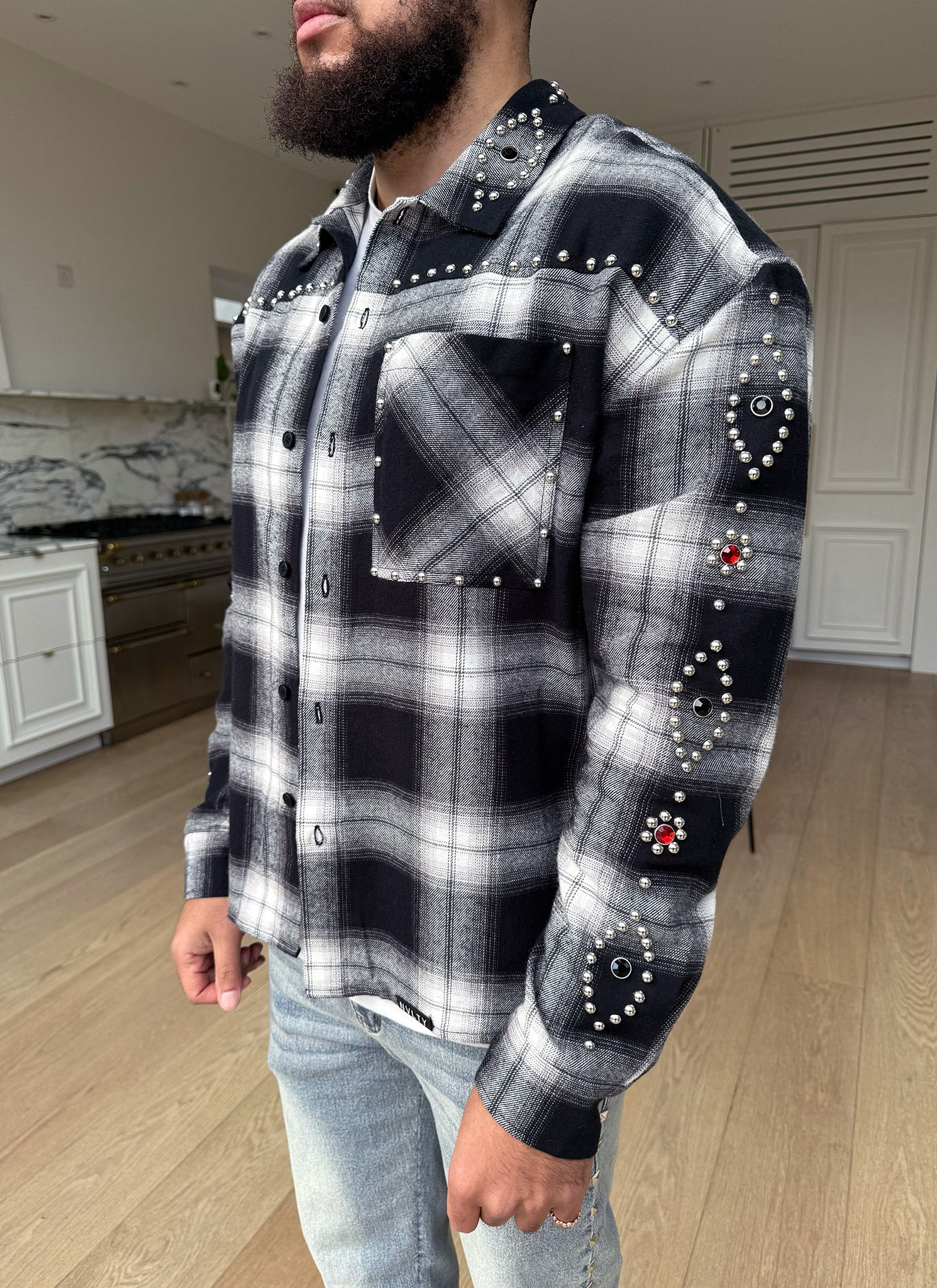 Vintage Studded Flannel - Black - Image 16