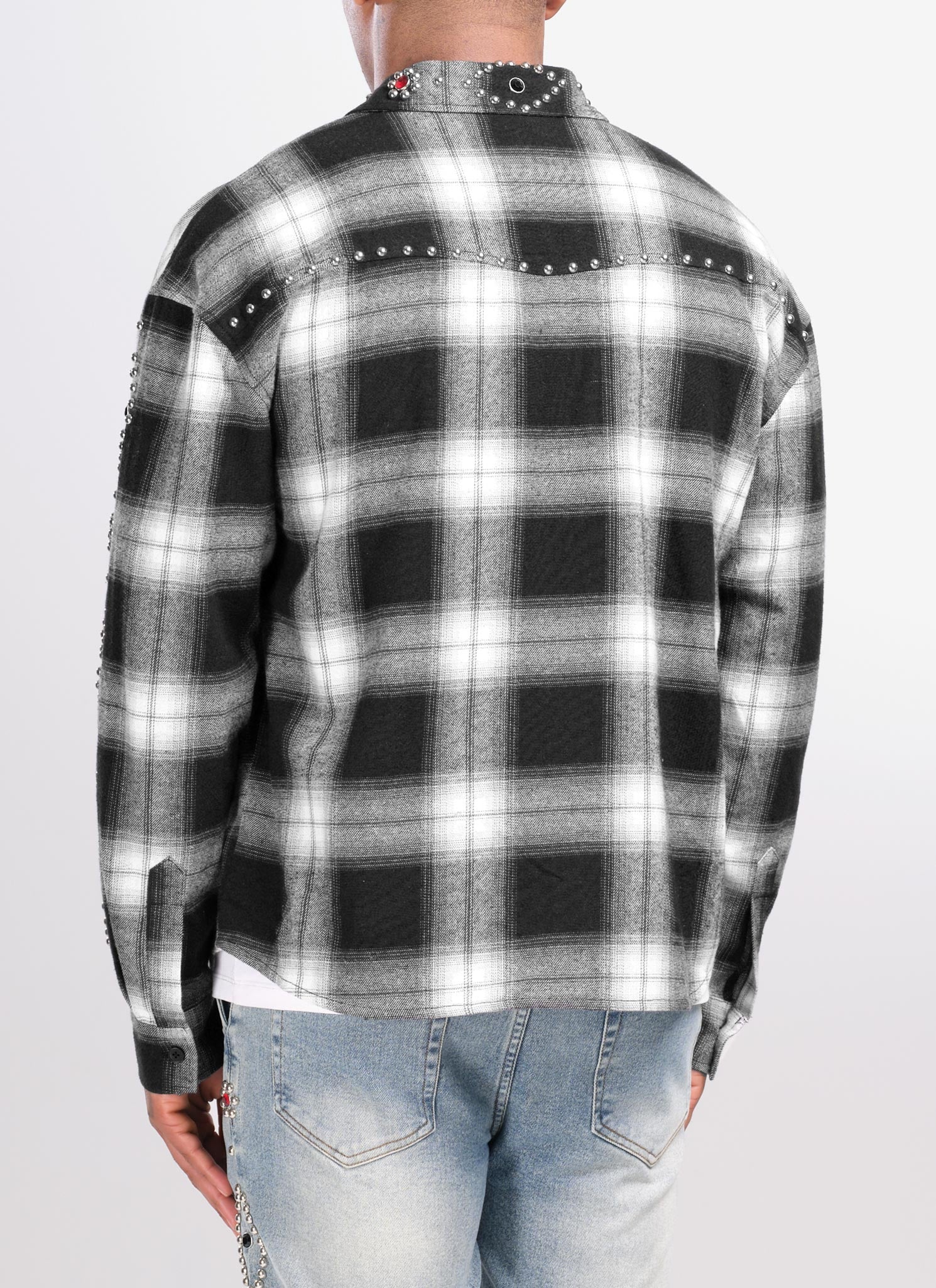 Vintage Studded Flannel - Black - Image 6