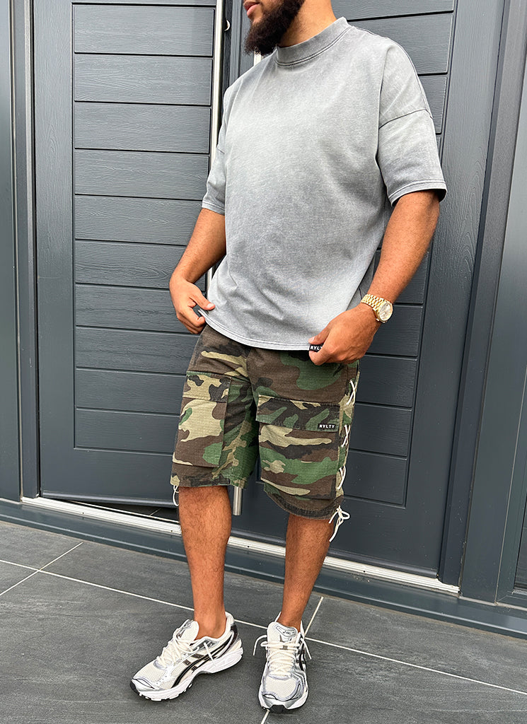 Vintage Sunfaded Drop Shoulder T-Shirt - Grey - Image 11