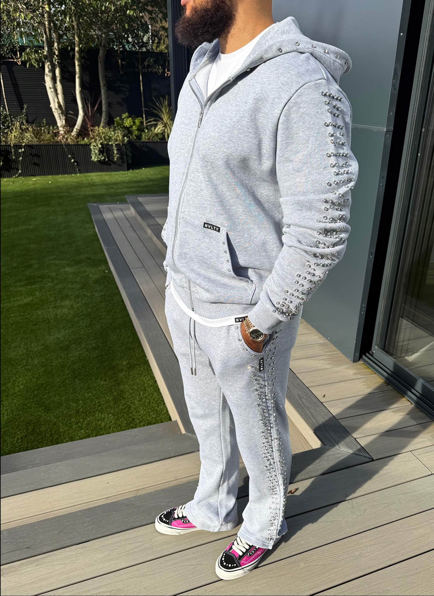 Vintage VVS Zip Hoodie - Grey - Image 6