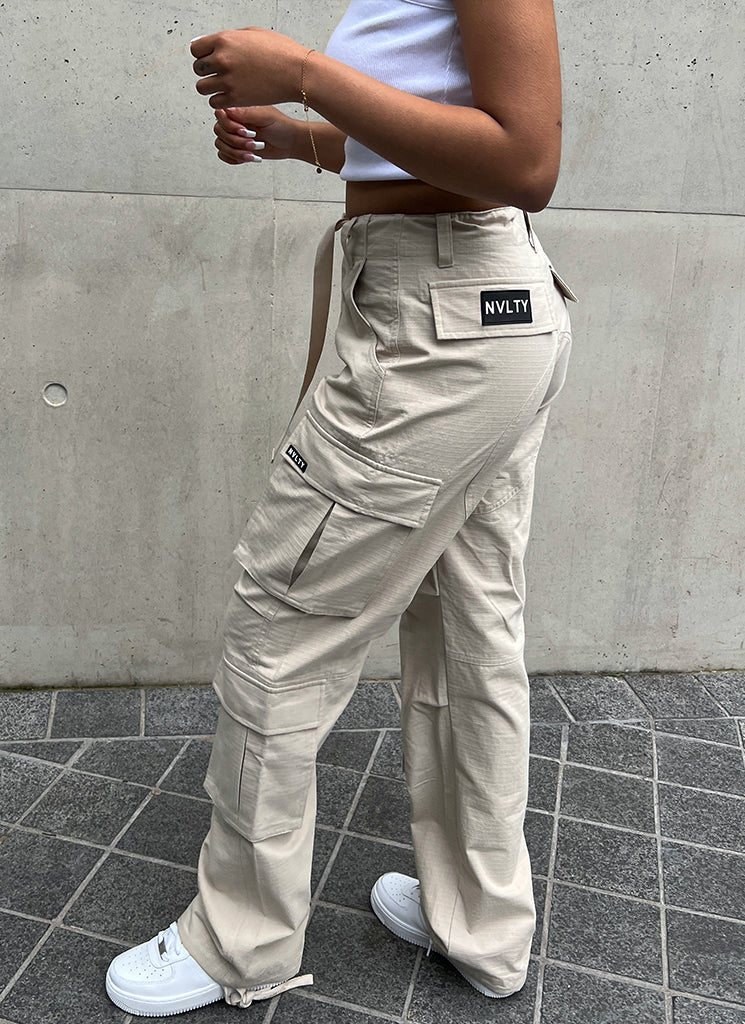Vintage Wide Leg Cargos - Stone - Image 7