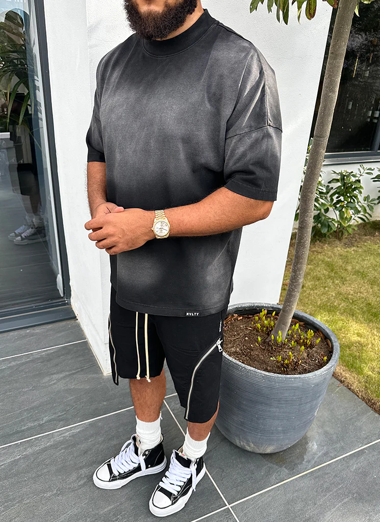 Vintage Zipper Cargo Shorts - Black - Image 4
