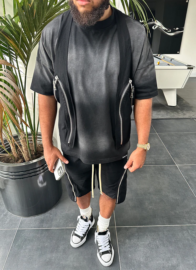 Vintage Zipper Cargo Shorts - Black - Image 9