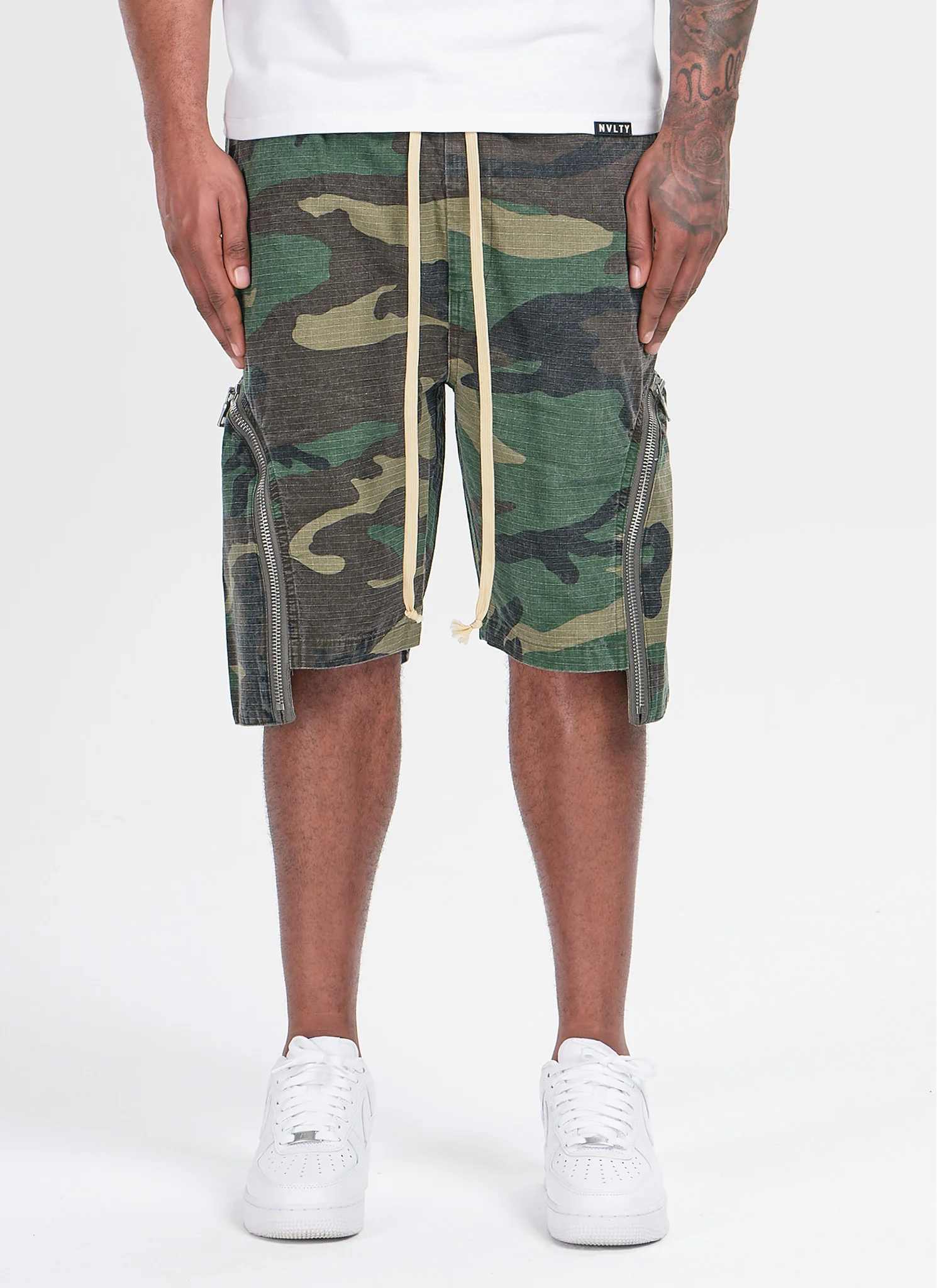 Vintage Zipper Cargo Shorts - Camo