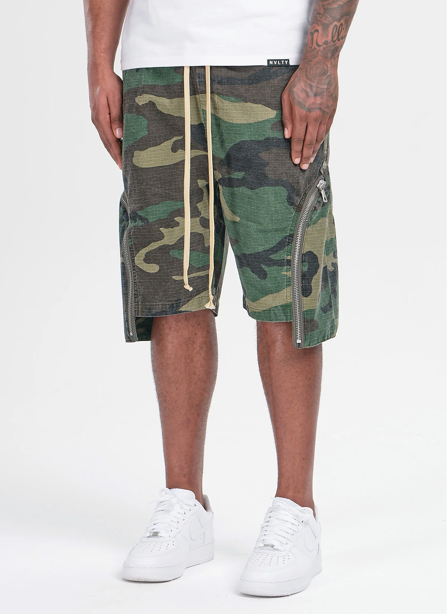 Vintage Zipper Cargo Shorts - Camo - Image 2