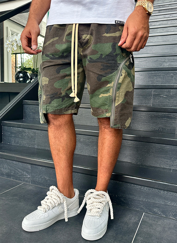 Vintage Zipper Cargo Shorts - Camo - Image 5